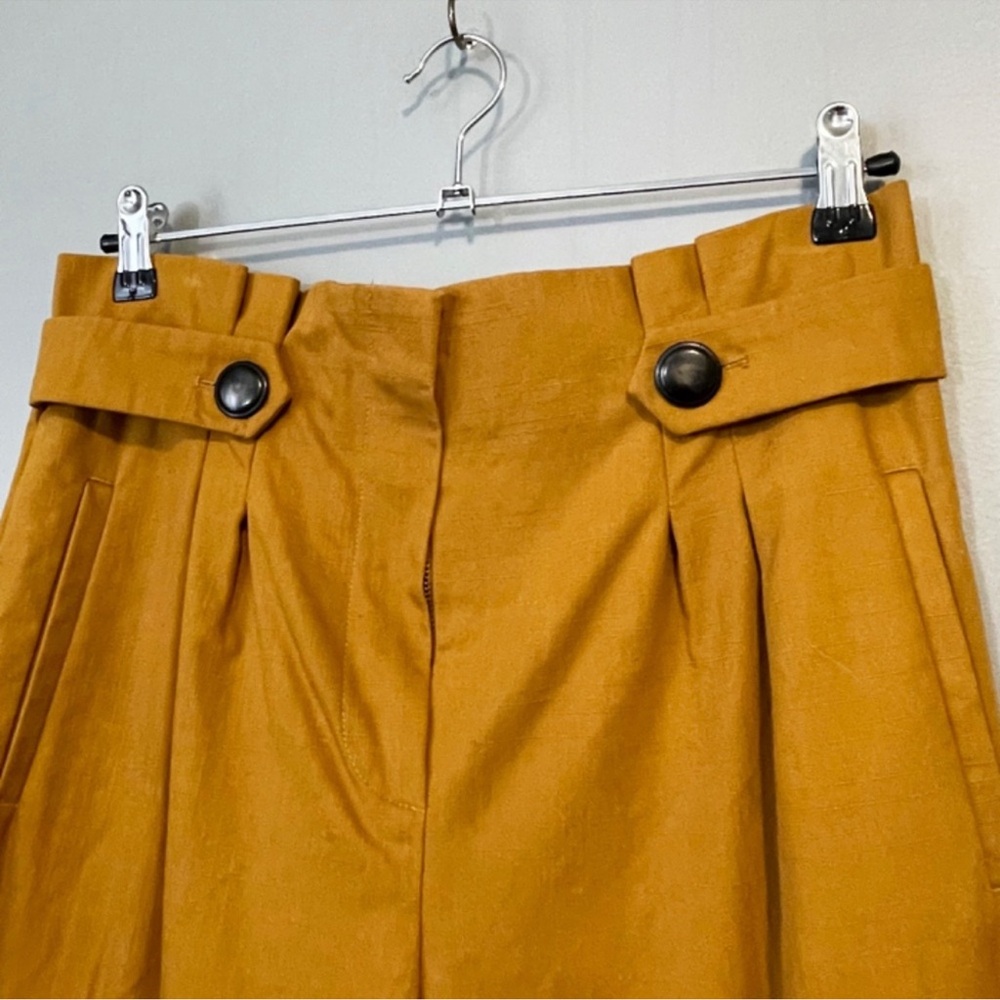 Sezane Armando Yellow Ochre Cotton Wide Leg Trouser Size 40 (8) Like New! - Picture 4 of 6